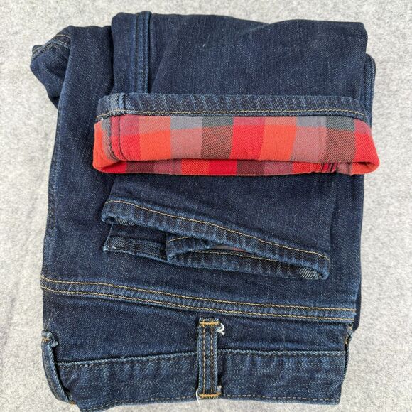 Carhartt Blaine Flannel Lined Jeans Women's 12R Dark Wash Original Fit Heavy EUC - Picture 4 of 9